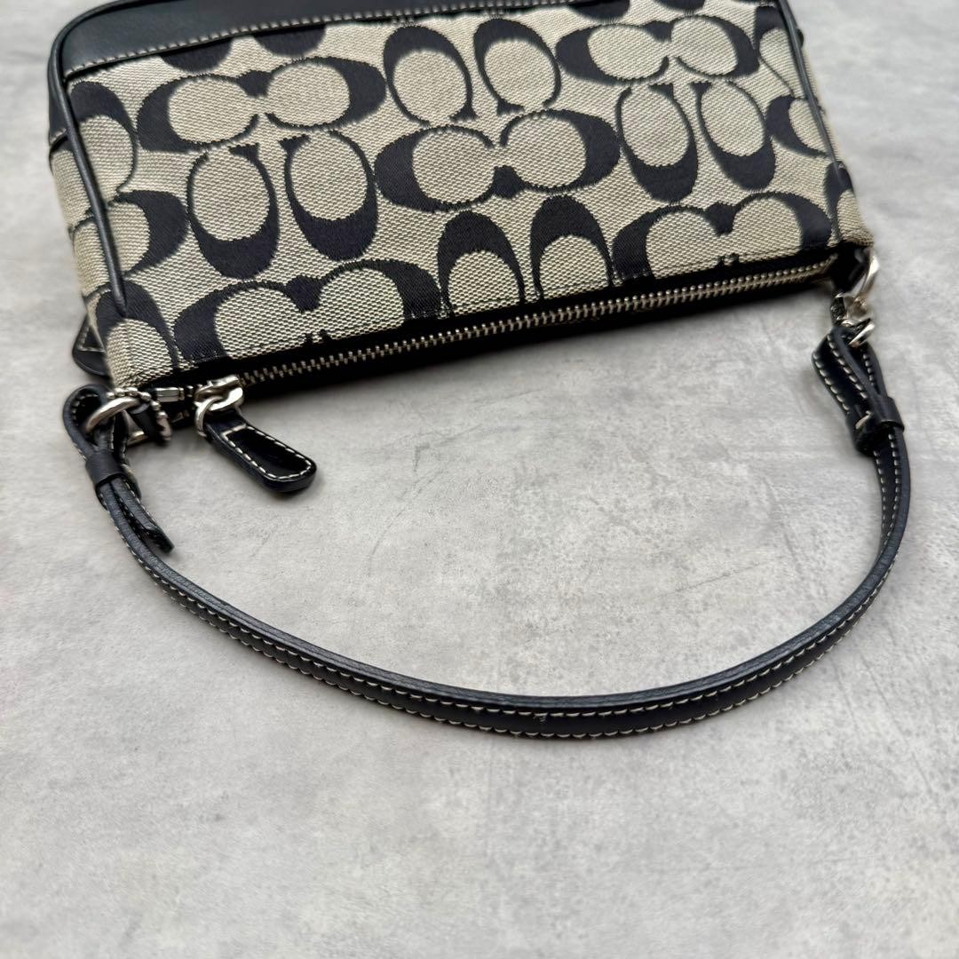 COACH Y2K Canvas Leather Accessory Pouch Shoulder Bag… - Gem