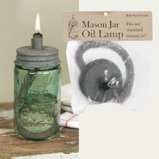 Mason Jar Oil Lamp Lid Kit - Country Decor Ba...