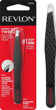 Expert Slant Tip Tweezer, Black, 1 Count High Precision Stainless Steel Slant
