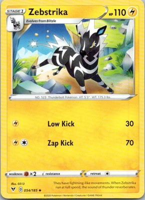 Zebstrika Uncommon SWSH04: Vivid Voltage 054/185 LP Normal