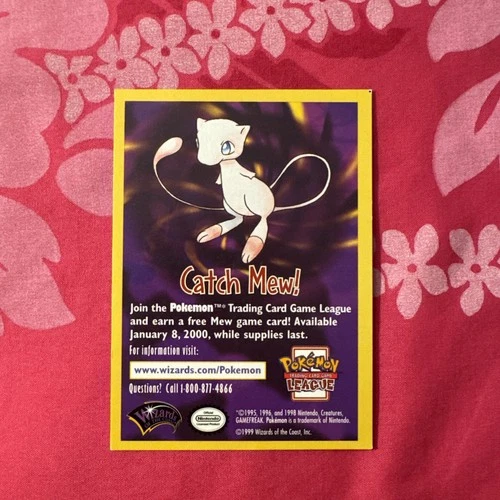 1999 Pokémon Wizards of the Coast Promos - CATCH MEW Card - Pokémon the Movie