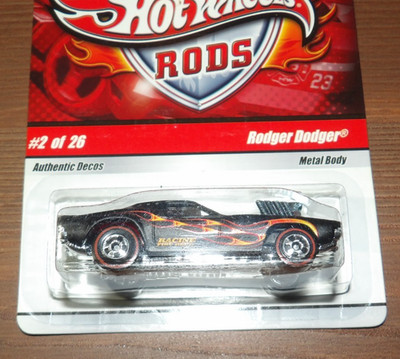 2009 Hot Wheels Fire Rods - Rodger Dodger - Flat Black w/ Flames