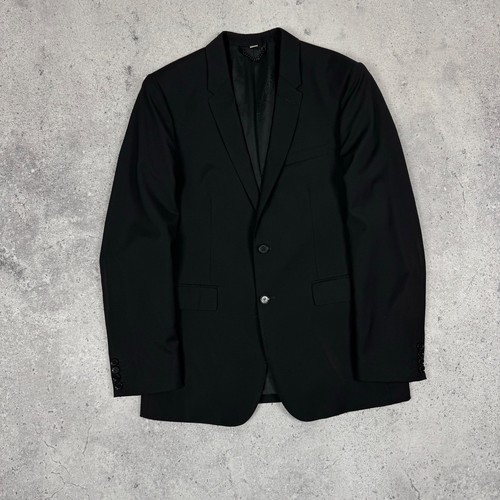 Burberry London Mansell Single-Breasted Blazer Jacket Mens Size 50 Black Wool - Picture 2 of 14