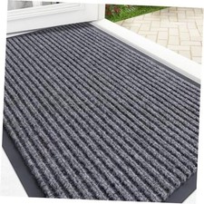 Front Door Mat Indoor Outdoor Entrance, Waterproof Heavy Duty 29.5" X 17" Grey
