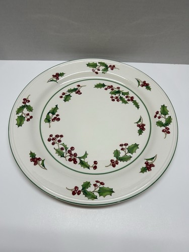 Vintage Sango White Christmas Holly Berry Plate Korea 12” EUC Replacement Plate - Picture 2 of 5