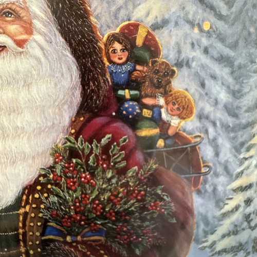 G Barker signierter Kunstdruck Nikolaus/WEIHNACHTSMANN/WEIHNACHTSMANN GOLDRAND gerahmt - Bild 4 von 14