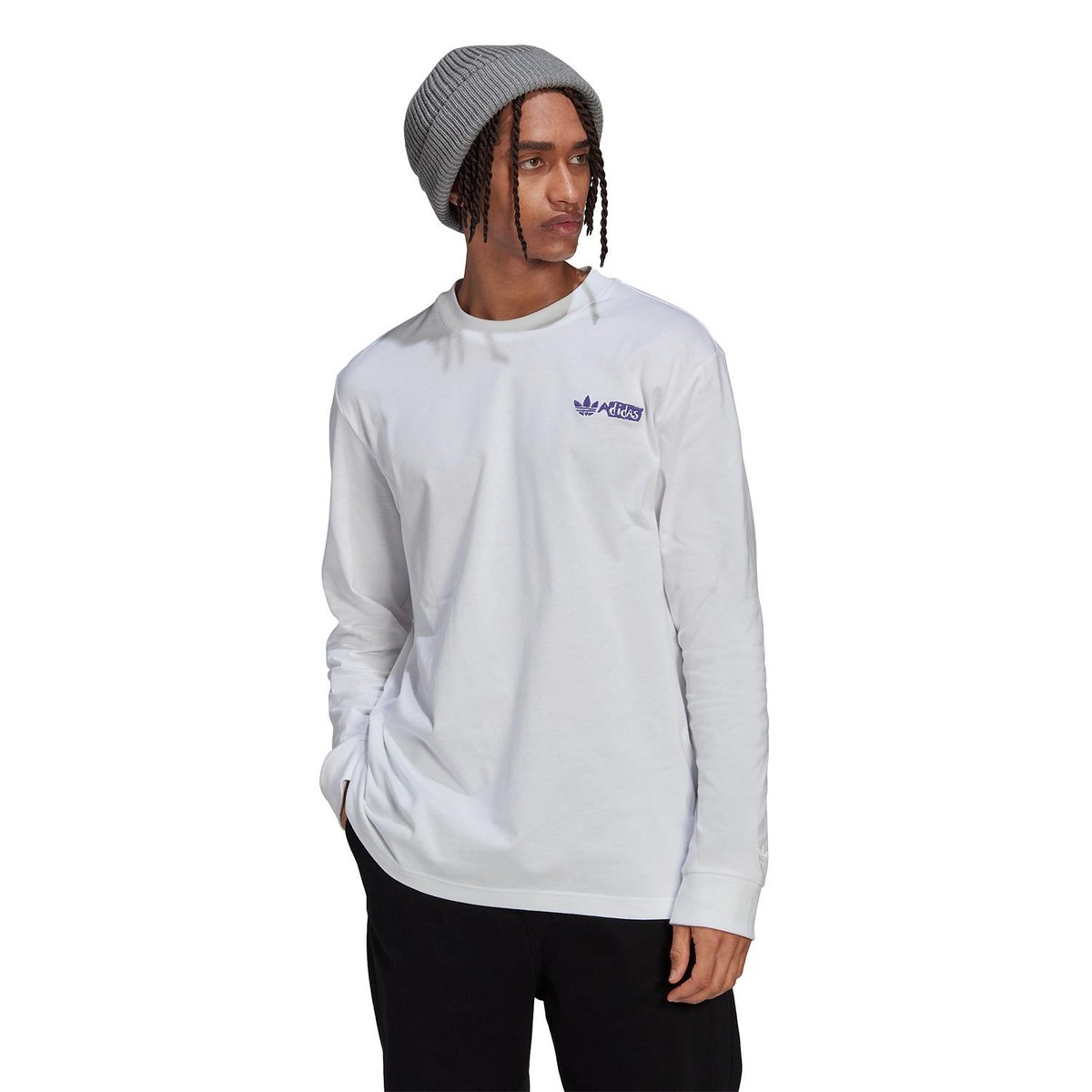 adidasジップフーディ adidas ORIGINALS MEN'S LONG SLEEVE GRAPHIC T-SHIRT TEE CREW