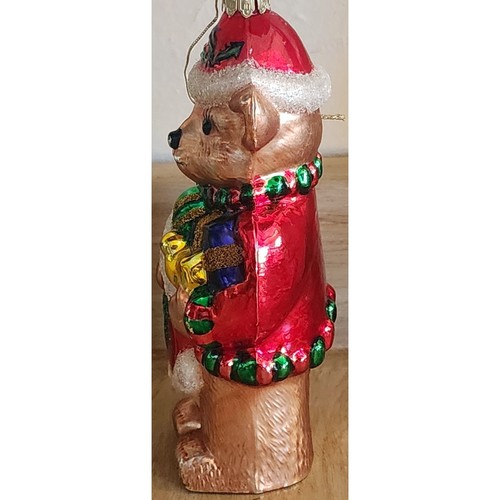 Ornamento natalizio orsacchiotto in vetro stile europeo Babbo Natale Best XL in scatola - Foto 6 di 13