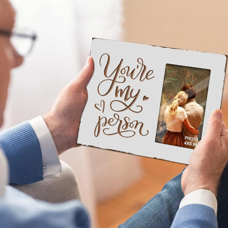 You Are My Person White Rustic Engraved Picture Frames 4X6 Inches Tabletop - Ann - Image 3 of 4