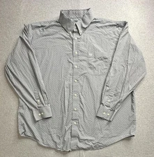 Panhandle Shirt Mens 2XL Gray Blue Geometric Button Down Western Rodeo Cowboy