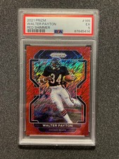 2021 Panini Prizm Walter Payton HOF Red Shimmer /35 Chicago Bears #165 PSA 5