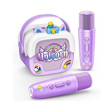 Mini Karaoke Machine for Kids Girls: Unicorn Portable Bluetooth Speakers with...