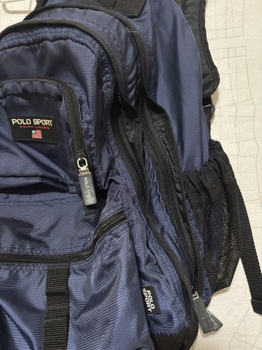 Polo Sport Ralph Lauren Blue Backpack Vintage 90s Y2K USA Rare - Picture 8 of 15