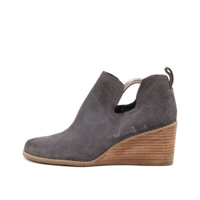 TOMS Damen 40522-10 Stiefelette Grau Booties Keilabsatz-Stiefeletten EU 38