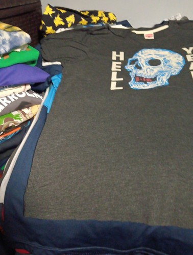 Stone Cold Steve Austin Gray Hell Yeah! Wrestling WWE WWF Skull Medium T-Shirt - Picture 3 of 9