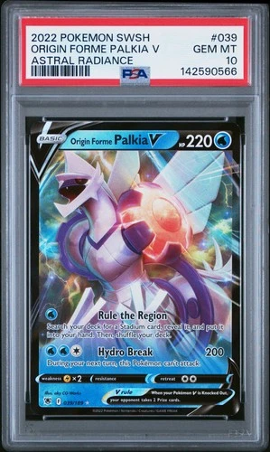 2022 POKEMON SWORD & SHIELD ASTRAL RADIANCE #039 ORIGIN FORME PALKIA V PSA 10