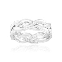 Cavill 925 Sterlingsilber Ring Geflochten Platinbeschichtet Damenring