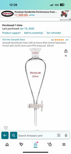 stonylab Borosilicate Glass 250 ml Heavy Wall Conical Separatory Funnel