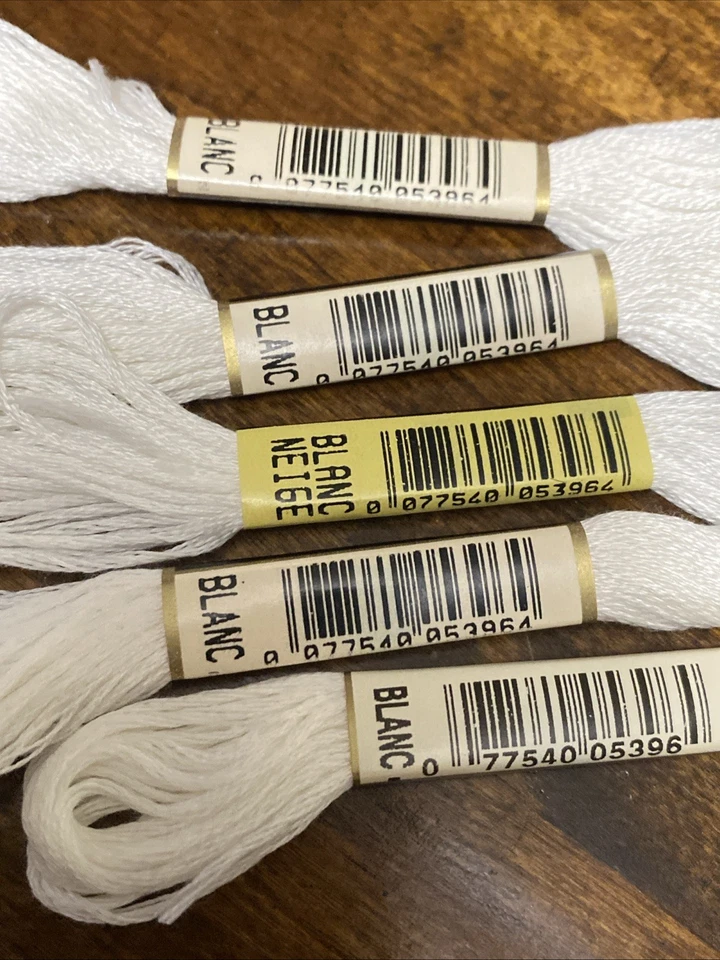 DMC 25 Skeins Floss Mouline Special Color: Blanc/White 8.7 Yards lot of 5 - Image 2 of 2