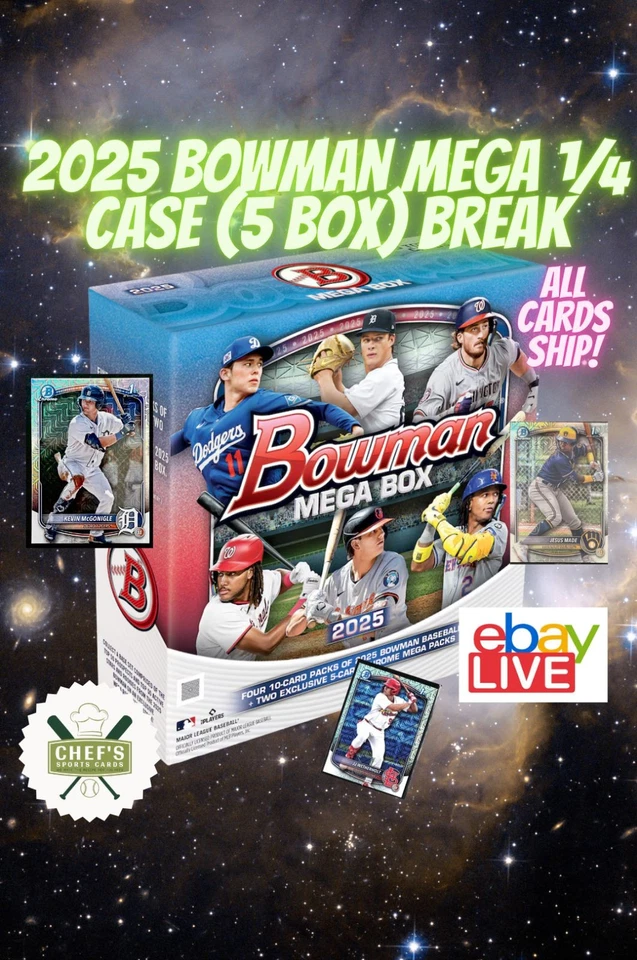 2025 BOWMAN BASEBALL 1/4 MEGA CASE (5 BOX) BREAK #27
