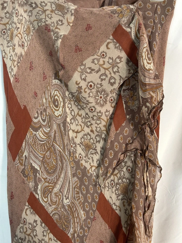 Maxi Falda De Colección Para Mujer Retazos de Seda Asimétrica Boho Hada Romántica Talla M Foto 2 de 4