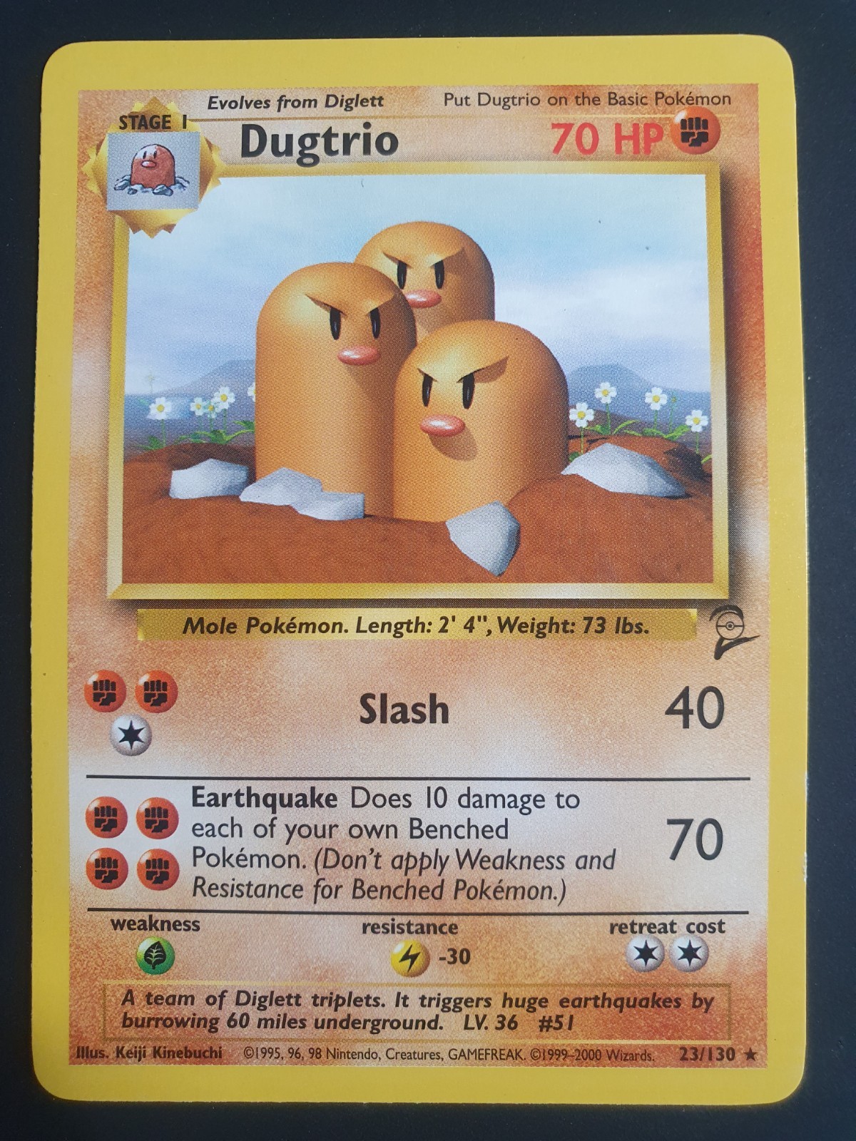 Dugtrio 23/130 - Base Set 2 - Pokemon Card - Lightly Played