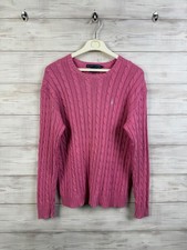Polo Ralph Lauren Cable Knit Pink Sweater Womens Size Large