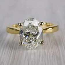 Solitaire 2 Carat Oval Lab Created Diamond En...