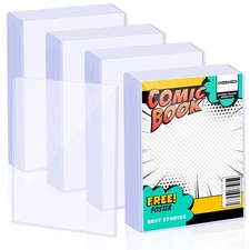 40 Pcs Clear Comic Magazine Sleeves Holder for Collectible Trading Plastic Th...