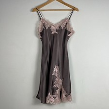 Silk Slip Dress Medium Lace Y2K Fairy Grunge Coquette Festival Feminine Slit