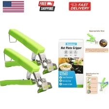 2 Pack Hot Plate Gripper Clips Holder Tongs for Moving Hot Plate Bowls Pizza ...