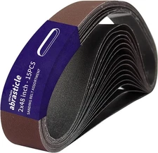 15 Pcs 2 x 48 Inch Assorted Aluminum Oxide Sanding Belt - 2x48(15pcs), Brown 