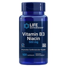 Vitamin B3 Niacin 500 Mg 100 caps By Life Extension