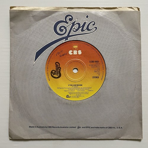 Chicago If You Leave Me Now Vinyl Record 7” 45 RPM S CBS 4603 1976 - Picture 3 of 24