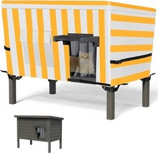 Sudiwei Feral Cat House Cover - Outdoor for Winter - L, Orange