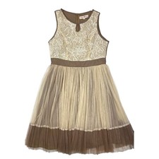 Altar’d State Taupe Cream Lace Covered Top Net Skirt Sleeveless Size S Dress