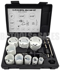 13pc Bi-Metal All Purpose Hole Saw Set 3/4" - 2-1/2" Electricians Plumbers Kit