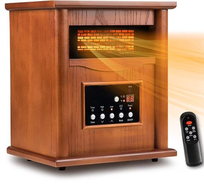 #ad Infrared Space Heaters for Home Portable Wood Electric Quartz Heater w Remote $65.00