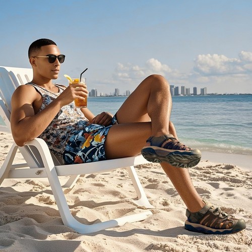 Men's Sandals, Closed Toe Athletic Sport Sandals, Mens Summer Shoes, Lightwei... - Picture 6 of 9