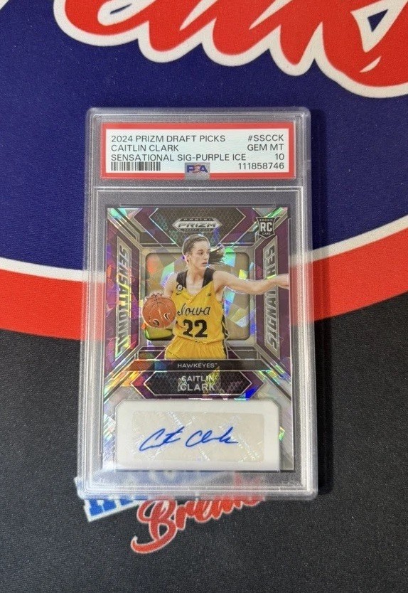 2024 PRIZM DRAFT PICKS SENSATIONAL AUTO PURPLE ICE CAITLIN CLARK RC 16/99 PSA 10