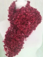 Hand knit pull through scarf