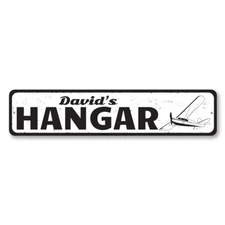 Hangar Airplane Sign, Personalized Pilot Name Sign, Custom Metal Decor Sign
