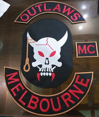 Outlaws Melbourne MC embroidery  Iron On Patch CM 30 FREE SHIPPING, 