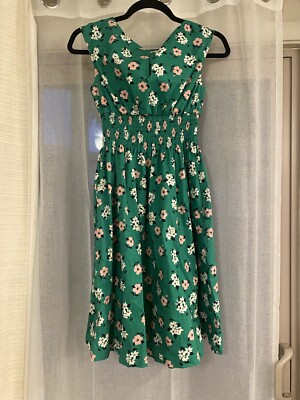 Kate Spade Women's Lily Blooms Blaire Fit & Flare Smocked Dress Size XS