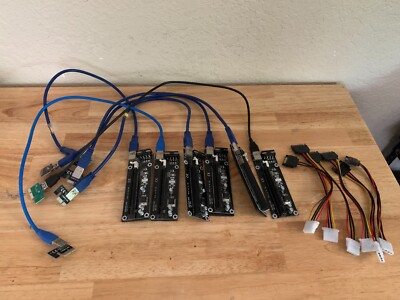 PCI-E Riser Card PCI-E 1x to 16x USB3.0 Data Cable Lot of 6