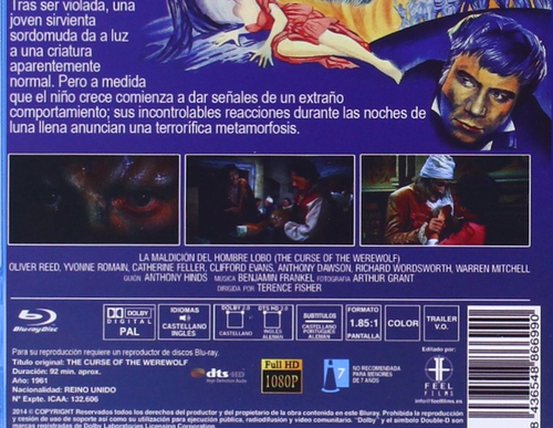 La Maldición del Hombre Lobo Blu-ray Disco BD-R (20 Enero 2015) (Resen) NUEVO P - Imagen 3 de 3