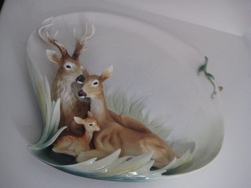 FRANZ PORCELAIN WOODLAND GRACE DEER FAMILY TRAY LIMITED EDITION FZ01315 Boxed - Picture 14 of 24