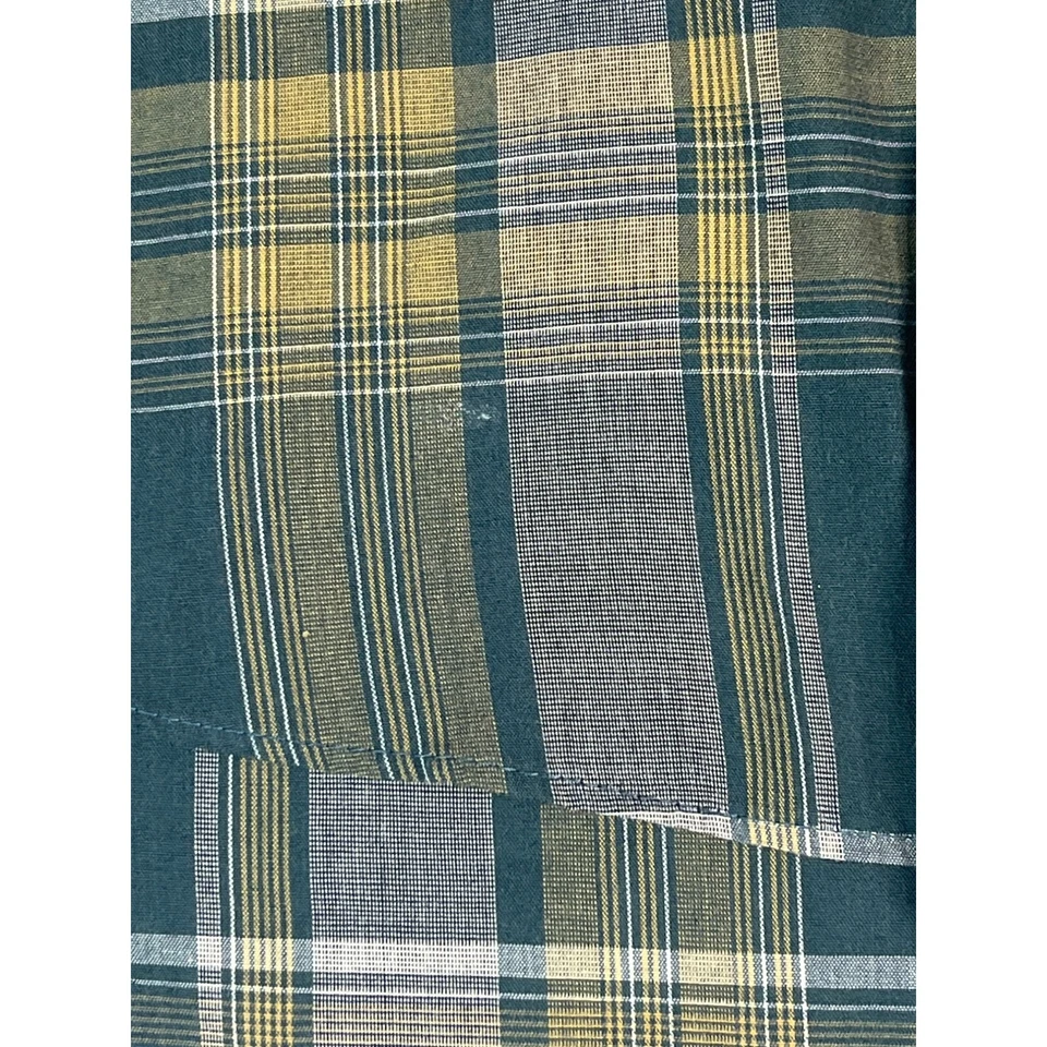 Camisa de vestir Puritan para hombre L 16,5 35-36 verde amarillo blanco a cuadros algodón poliéster Foto 4 de 4