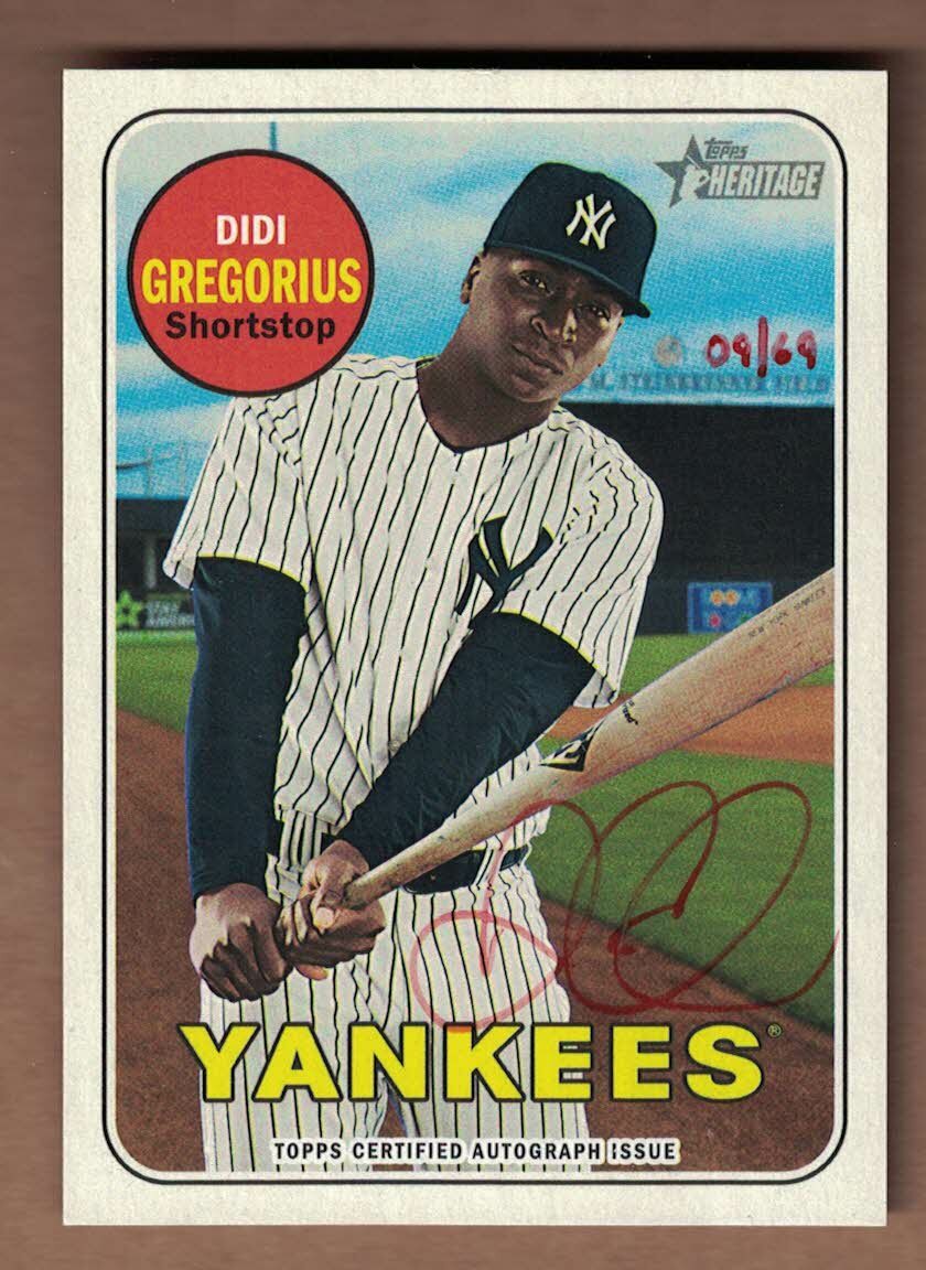 2018 TOPPS HERITAGE REAL ONE AUTOGRAPHS RED INK #ROADG DIDI GREGORIUS #9/69
