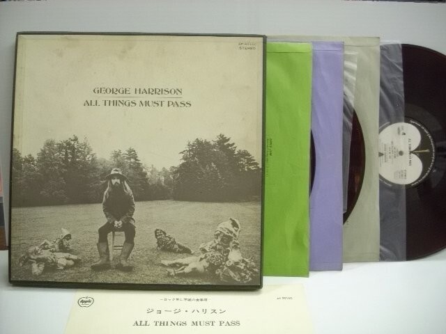 ORIGINAL 1971 RED VINYL GEORGE HARRISON ALL THINGS MUST PASS 3 LP